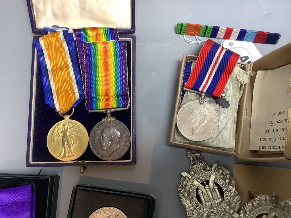 A WWII group of four medals to Sgt. A.W. Glover 3194219, Kings Own Scottish Borderers, mentioned in despatches, 22nd March, 1945